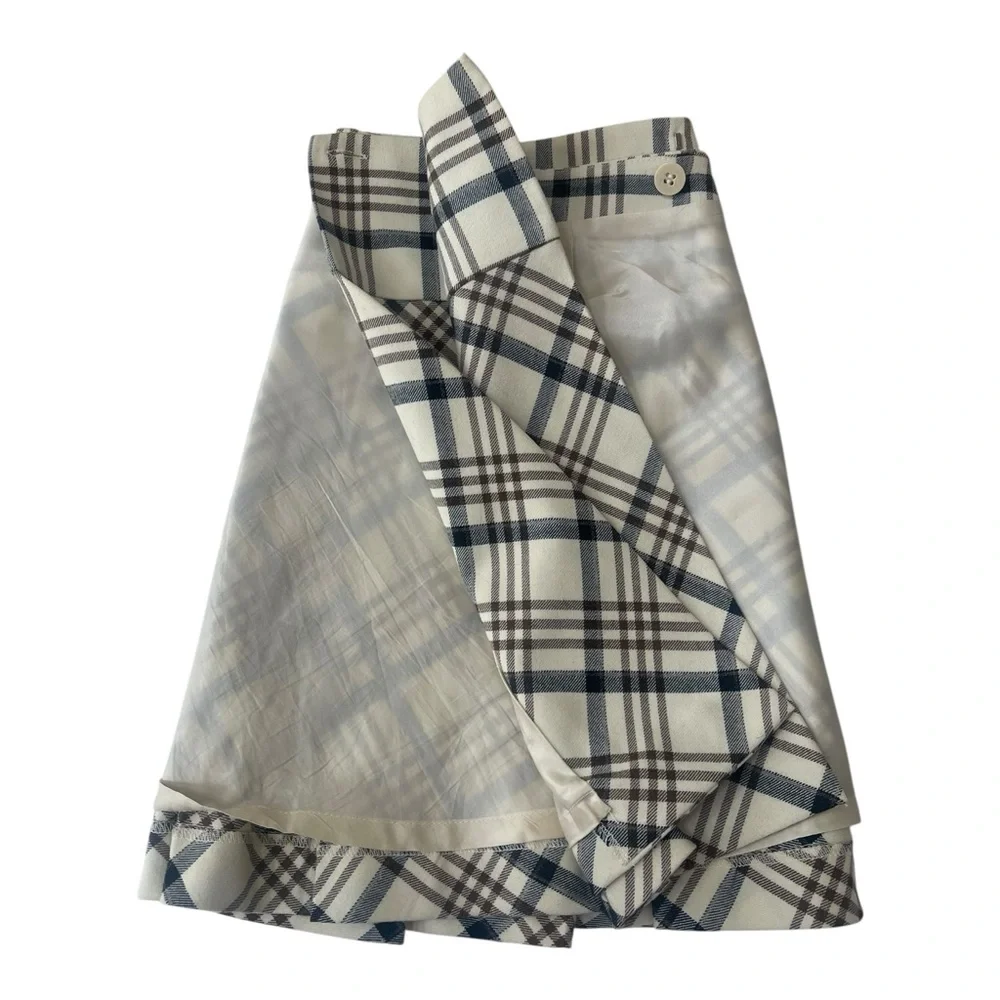 The Limited Black and White Cream Mini A-Line Pleated Skirt Size 2